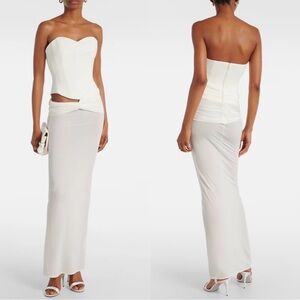 NWT ALEX PERRY Draped crepe jersey corset Cut Out Maxi dress. Size 4